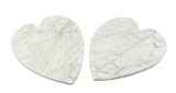 Sottopentola forma cuore Marmo Bianco Cattani lucido - Carrara