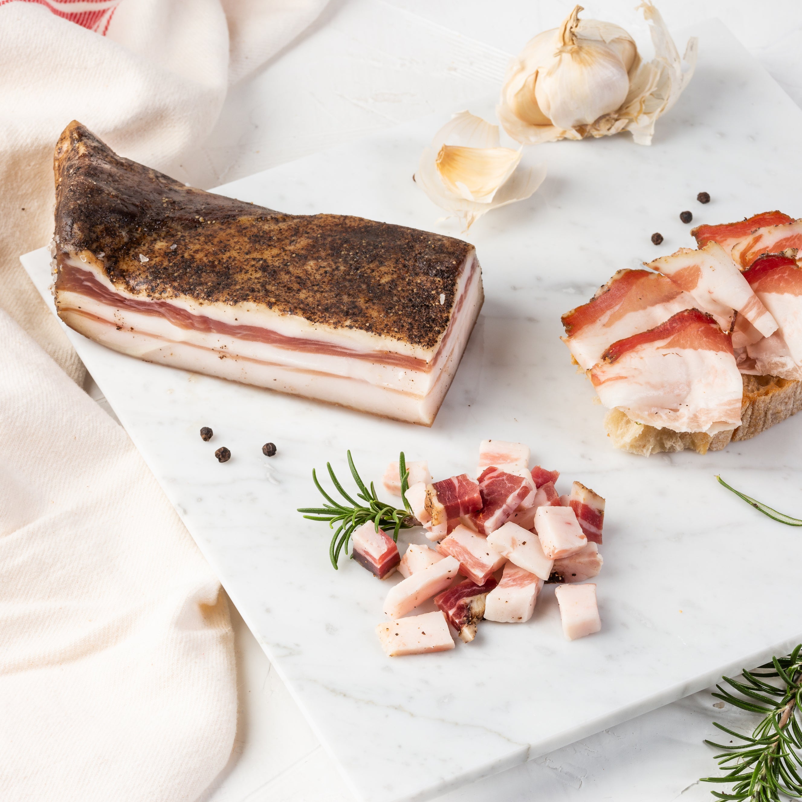 Pork cheek OF COLONNATA SEASONED