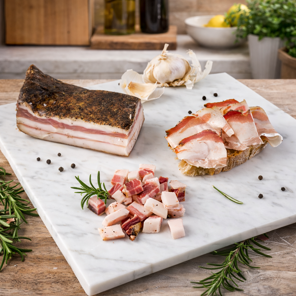 Pork cheek OF COLONNATA SEASONED