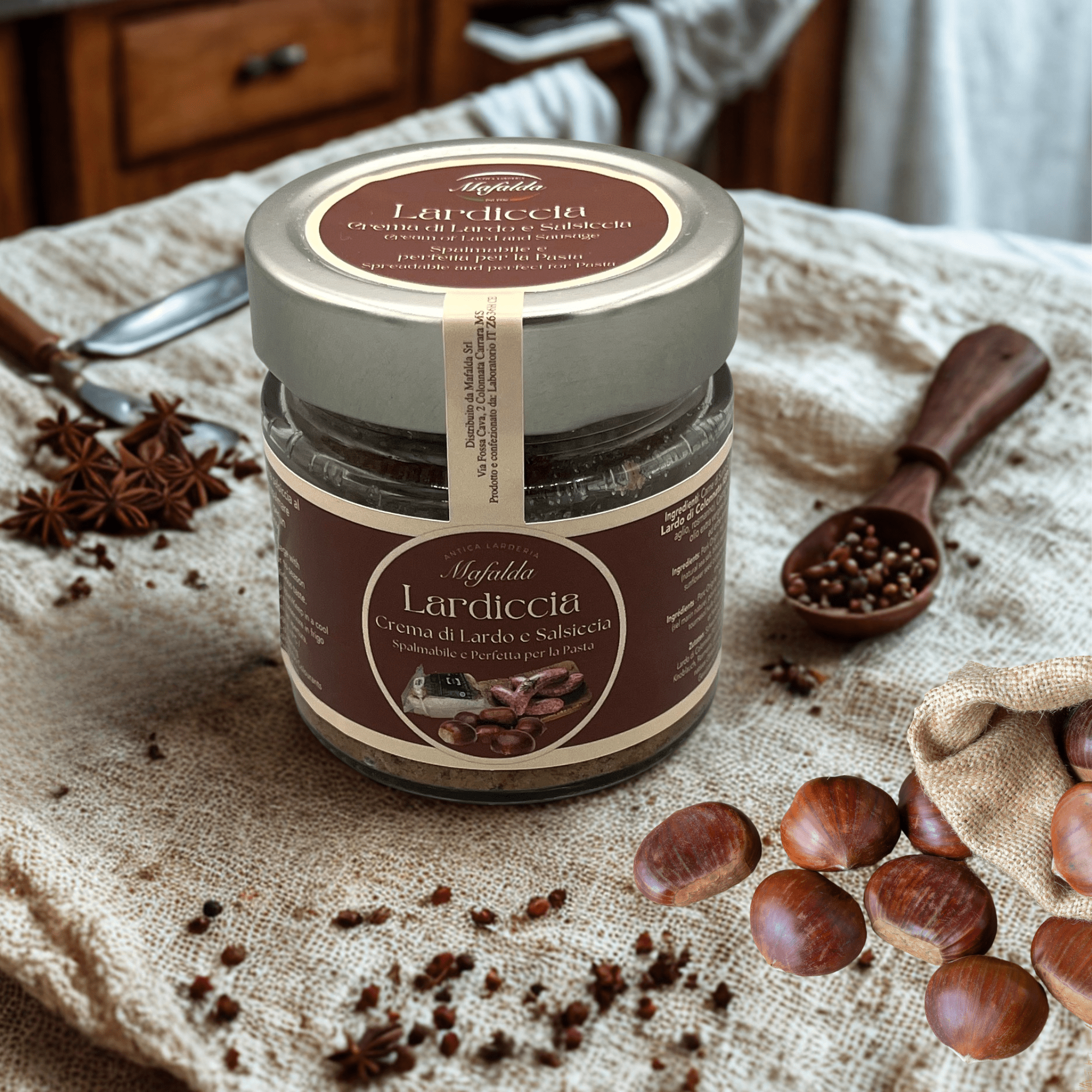 Lardiccia: crema di Lardo, Salsiccia e Castagne - anticalarderiamafalda.com