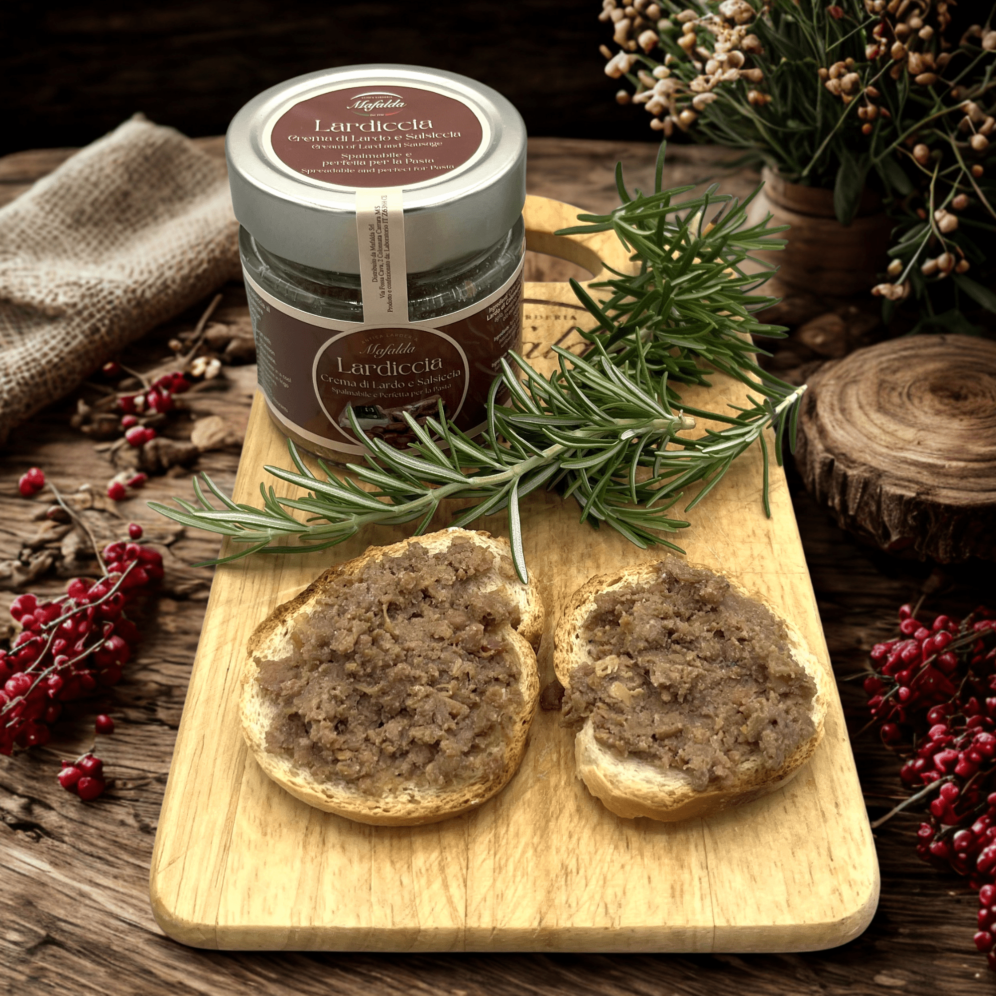 Lardiccia: crema di Lardo, Salsiccia e Castagne - anticalarderiamafalda.com