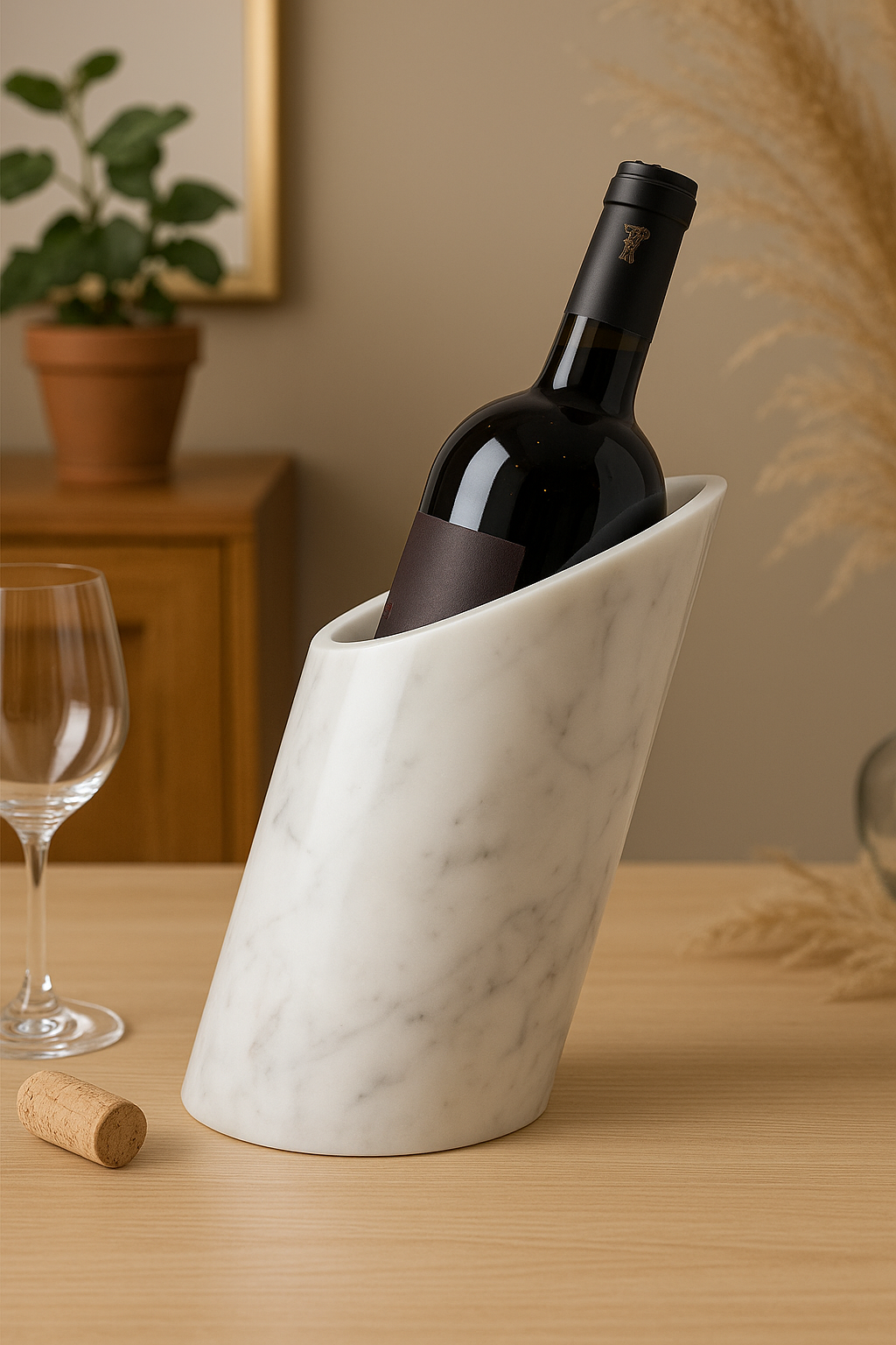 Porte-bouteille SM en marbre blanc de Cattani - Carrara