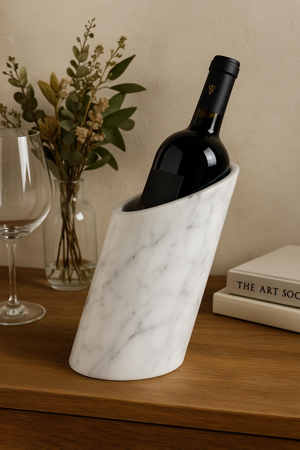 Porte-bouteille SM en marbre blanc de Cattani - Carrara
