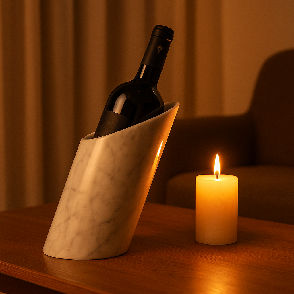 Porte-bouteille SM en marbre blanc de Cattani - Carrara