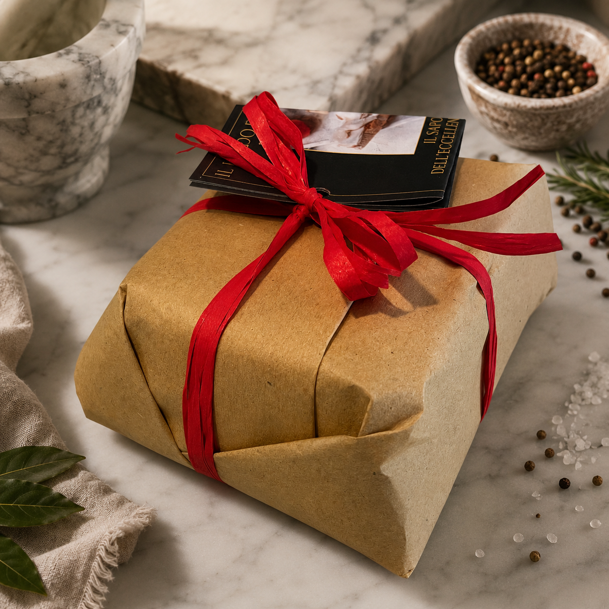 Lardo di Colonnata IGP – Trancio Sottovuoto + Carta Gialla, Rafia e Opuscolo