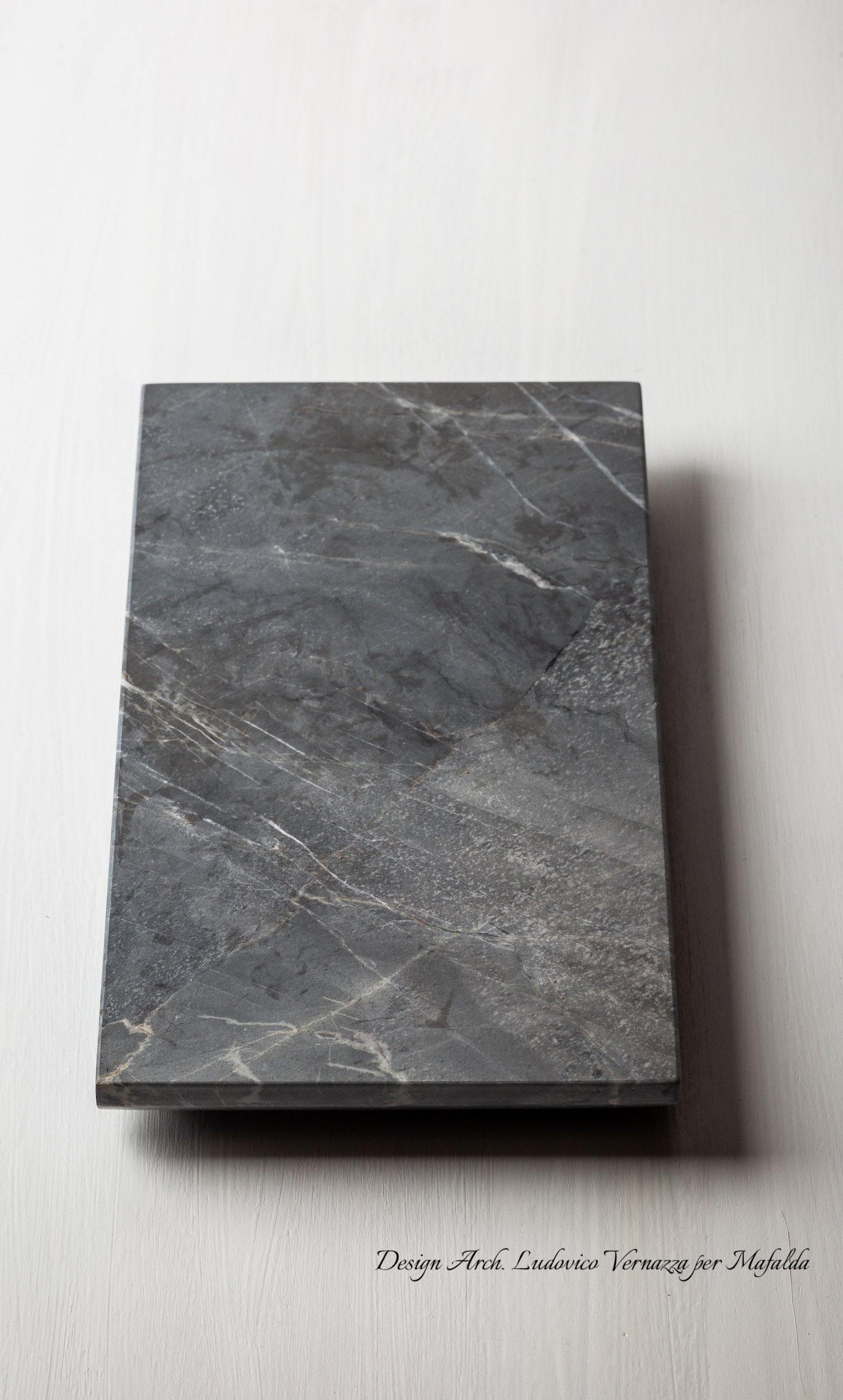 vassoio nero levigato marmo di carrara