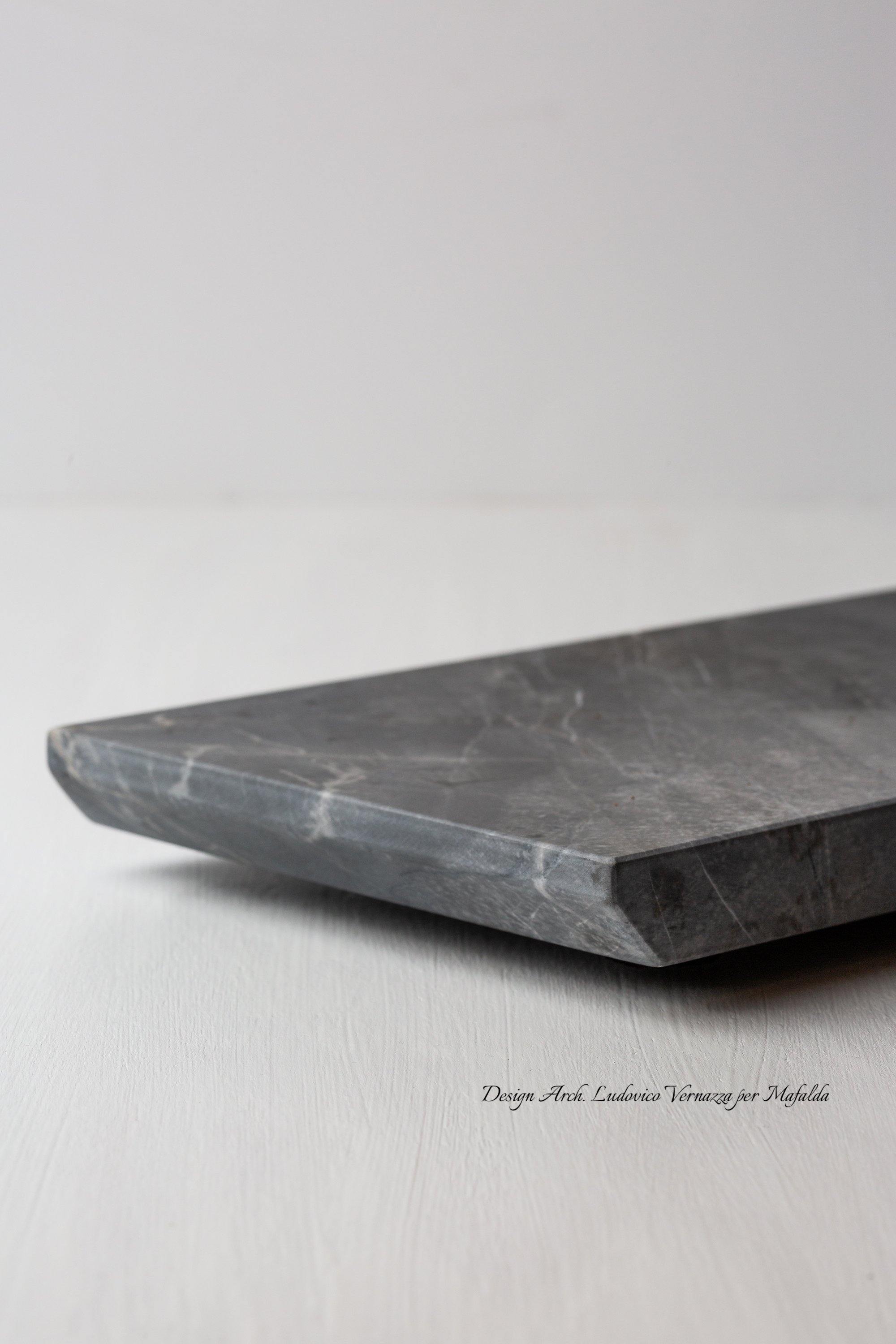 vassoio nero levigato marmo di carrara