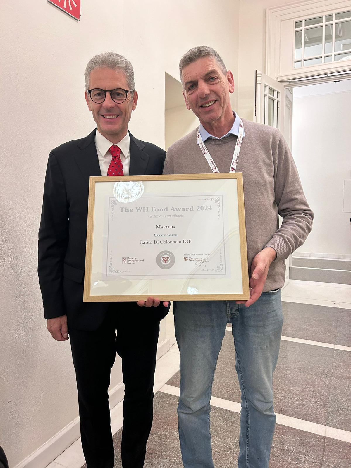 L'Antica Larderia Mafalda di Colonnata Premiata con il Platinum per l’Eccellenza del Lardo di Colonnata IGP"
