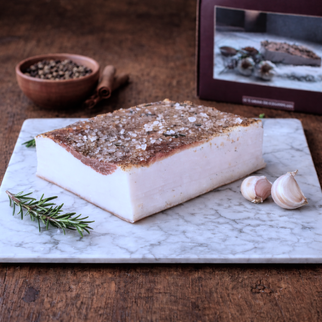 Lardo di Colonnata IGP 1 KG con canovaccio per conservazione