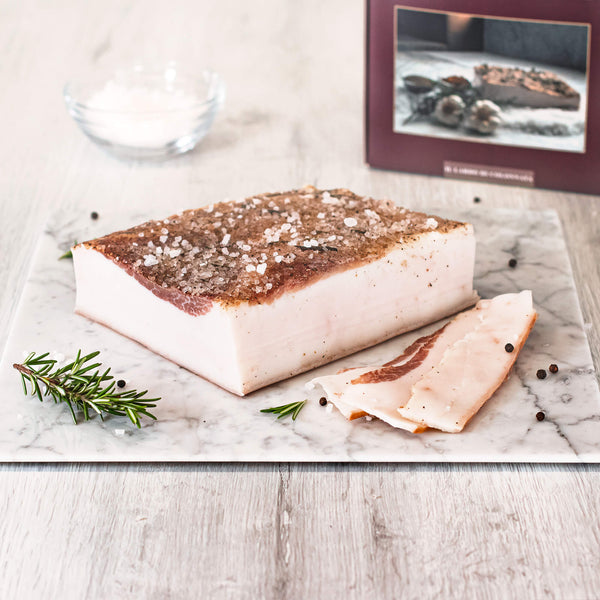 Lardo di colonnata IGP 1kg con canovaccio per conservazione - anticalarderiamafalda.com