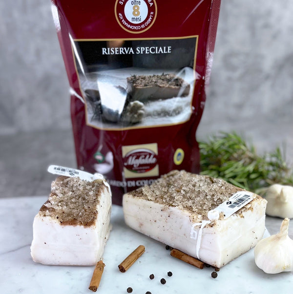 Lardo di colonnata IGP stagionato 8 mesi - Riserva Speciale - anticalarderiamafalda.com