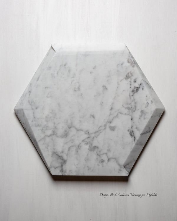 Vassoio hexagon Marmo Cattani - Carrara - anticalarderiamafalda.com