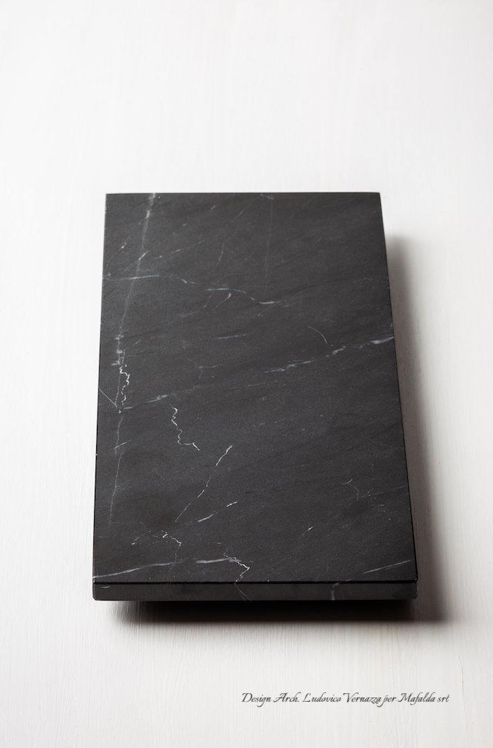 Vassoio Marmo Nero Cattani - Carrara - anticalarderiamafalda.com